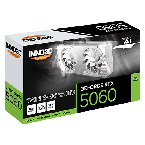 INNO3D RTX 5060 Twin X2 OC White SFF 8GB GDDR7 Graphics Card